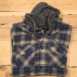 Fully Lined Plaid Flannel Hoodie from UO size M